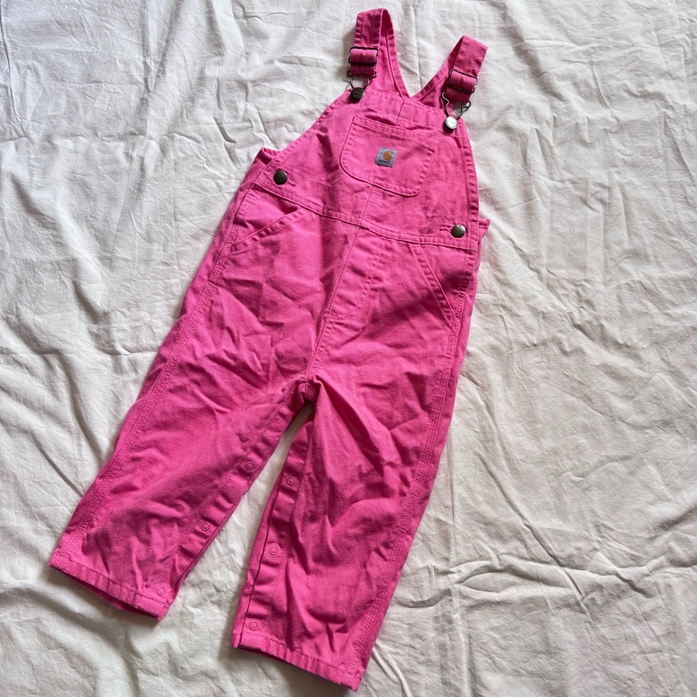 Carhartt Girls Canvas Bib Overalls Pink